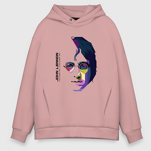 Мужское худи оверсайз John Lennon: Techno / Пыльно-розовый – фото 1