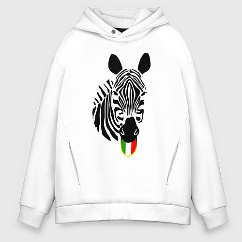 Мужское худи оверсайз Juventus Zebra / Белый – фото 1