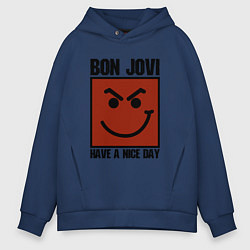 Толстовка оверсайз мужская Bon Jovi: Have a nice day, цвет: тёмно-синий