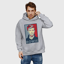 Толстовка оверсайз мужская Bowie Poster, цвет: меланж — фото 2
