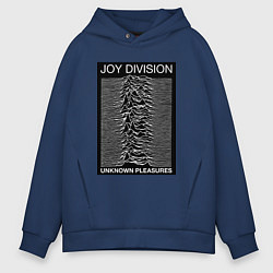 Толстовка оверсайз мужская Joy Division: Unknown Pleasures, цвет: тёмно-синий