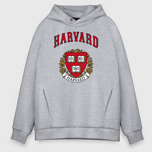 Мужское худи оверсайз Harvard university / Меланж – фото 1