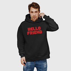 Толстовка оверсайз мужская Hello Friend, цвет: черный — фото 2