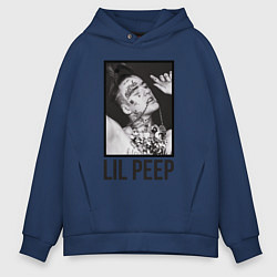 Толстовка оверсайз мужская Lil Peep: Black Style, цвет: тёмно-синий