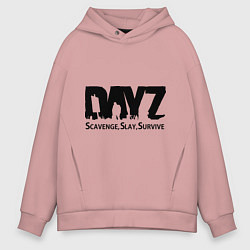 Толстовка оверсайз мужская DayZ: Slay Survive, цвет: пыльно-розовый