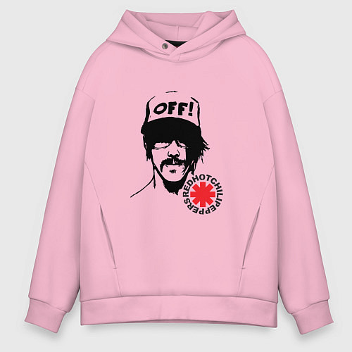 Мужское худи оверсайз Red Hot Chili Peppers: Off / Светло-розовый – фото 1