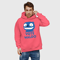 Толстовка оверсайз мужская Vote Waldo цвета коралловый — фото 2