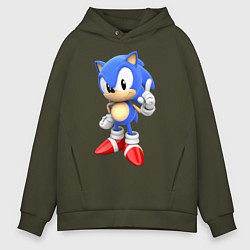 Толстовка оверсайз мужская Classic Sonic, цвет: хаки