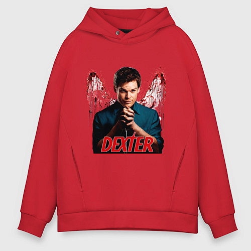 Мужское худи оверсайз Dexter: Blooded wings / Красный – фото 1