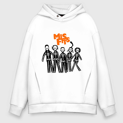 Мужское худи оверсайз Misfits Skeletons / Белый – фото 1