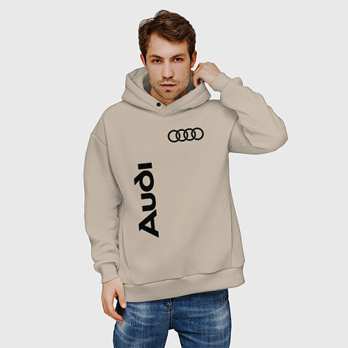 Мужское худи оверсайз Audi Style / Миндальный – фото 3