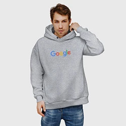 Толстовка оверсайз мужская Google, цвет: меланж — фото 2