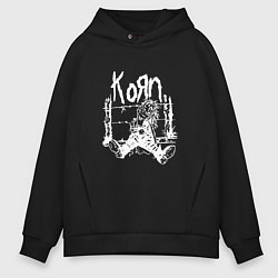 Толстовка оверсайз мужская Korn, цвет: черный