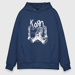 Толстовка оверсайз мужская Korn, цвет: тёмно-синий