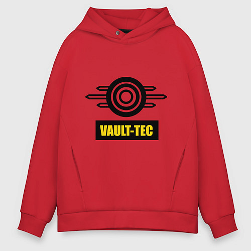 Мужское худи оверсайз Vault-tec / Красный – фото 1