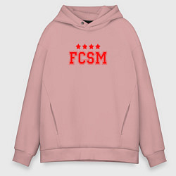 Толстовка оверсайз мужская FCSM Club, цвет: пыльно-розовый
