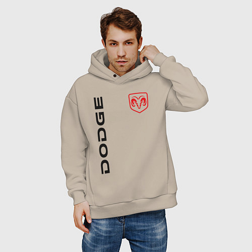 Мужское худи оверсайз Dodge Style / Миндальный – фото 3