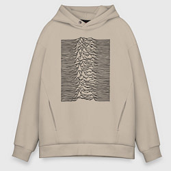 Толстовка оверсайз мужская Unknown Pleasures, цвет: миндальный