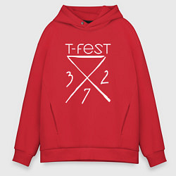 Толстовка оверсайз мужская T-Fest 327, цвет: красный