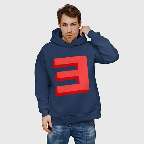 Мужское худи оверсайз Eminem: Big E / Тёмно-синий – фото 3