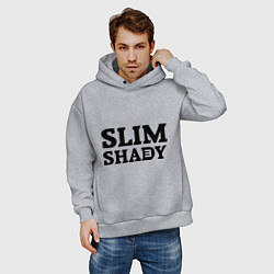Толстовка оверсайз мужская Slim Shady: Big E, цвет: меланж — фото 2