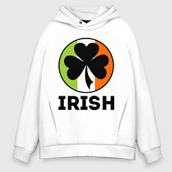 Толстовка оверсайз мужская Irish - цвет флага цвета белый — фото 1