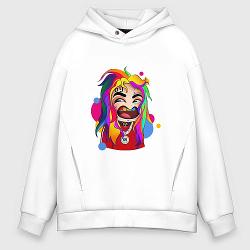 Мужское худи оверсайз 6IX9INE Colors / Белый – фото 1