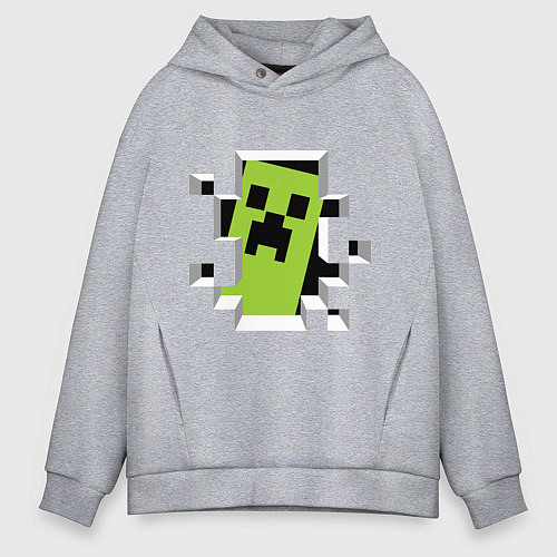 Мужское худи оверсайз Crash Minecraft / Меланж – фото 1