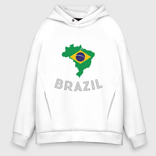 Мужское худи оверсайз Brazil Country / Белый – фото 1