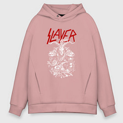 Толстовка оверсайз мужская Slayer: Devil Goat, цвет: пыльно-розовый