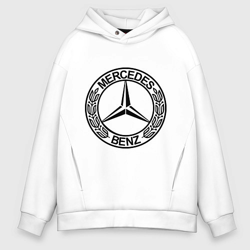 Мужское худи оверсайз Mercedes-Benz / Белый – фото 1