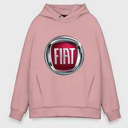 Толстовка оверсайз мужская FIAT logo, цвет: пыльно-розовый