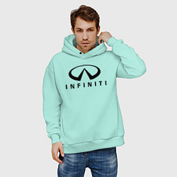 Толстовка оверсайз мужская Infiniti logo цвета мятный — фото 2