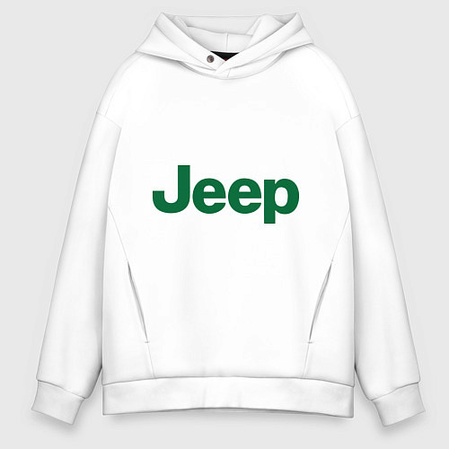 Мужское худи оверсайз Logo Jeep / Белый – фото 1