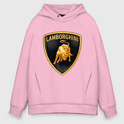 Толстовка оверсайз мужская Lamborghini logo, цвет: светло-розовый