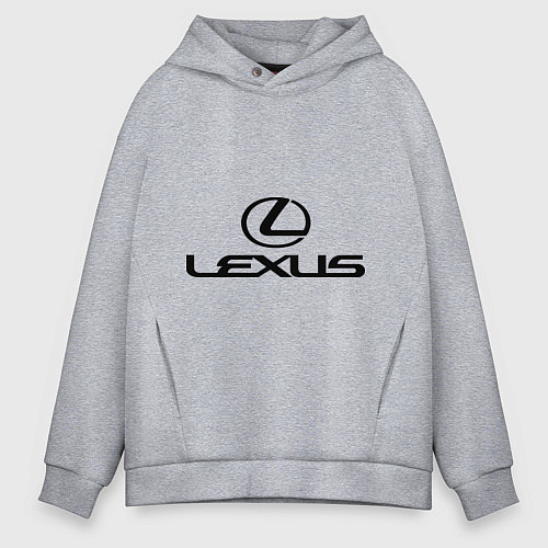Мужское худи оверсайз Lexus logo / Меланж – фото 1