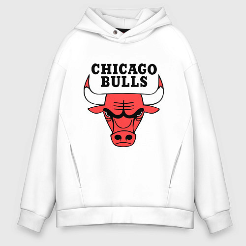 Мужское худи оверсайз Chicago Bulls / Белый – фото 1