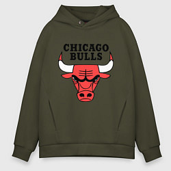 Толстовка оверсайз мужская Chicago Bulls, цвет: хаки