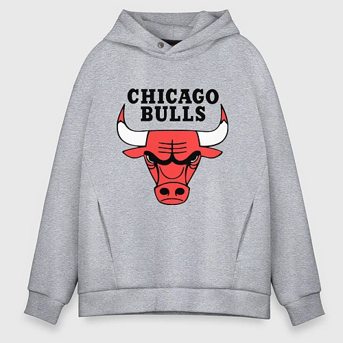 Мужское худи оверсайз Chicago Bulls / Меланж – фото 1