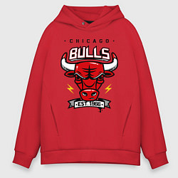 Толстовка оверсайз мужская Chicago Bulls est. 1966, цвет: красный