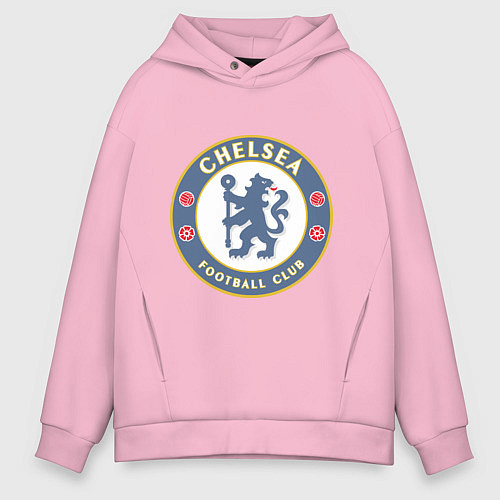 Мужское худи оверсайз Chelsea FC / Светло-розовый – фото 1