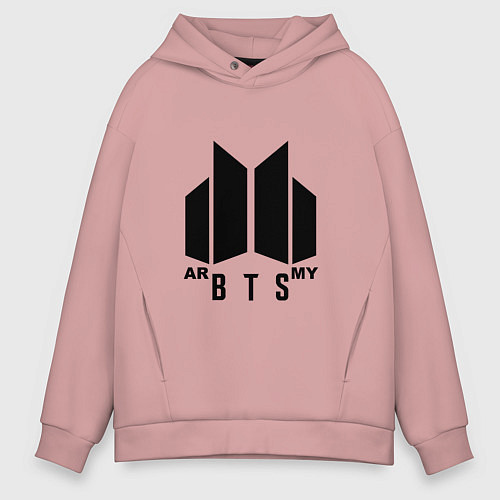 Мужское худи оверсайз BTS ARMY / Пыльно-розовый – фото 1