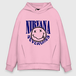 Толстовка оверсайз мужская Nevermind Nirvana, цвет: светло-розовый