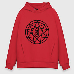 Толстовка оверсайз мужская Slipknot Pentagram, цвет: красный