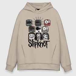 Толстовка оверсайз мужская Slipknot Masks, цвет: миндальный