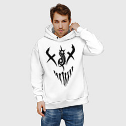 Толстовка оверсайз мужская Slipknot Demon, цвет: белый — фото 2