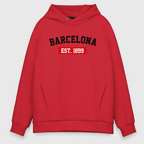 Мужское худи оверсайз FC Barcelona Est. 1899 / Красный – фото 1