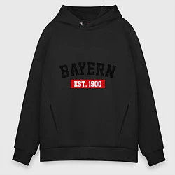 Толстовка оверсайз мужская FC Bayern Est. 1900, цвет: черный