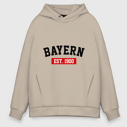 Мужское худи оверсайз FC Bayern Est. 1900 / Миндальный – фото 1