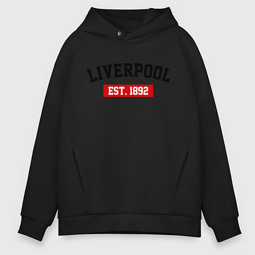 Мужское худи оверсайз FC Liverpool Est. 1892 / Черный – фото 1